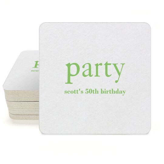 Big Word Party Square Coasters